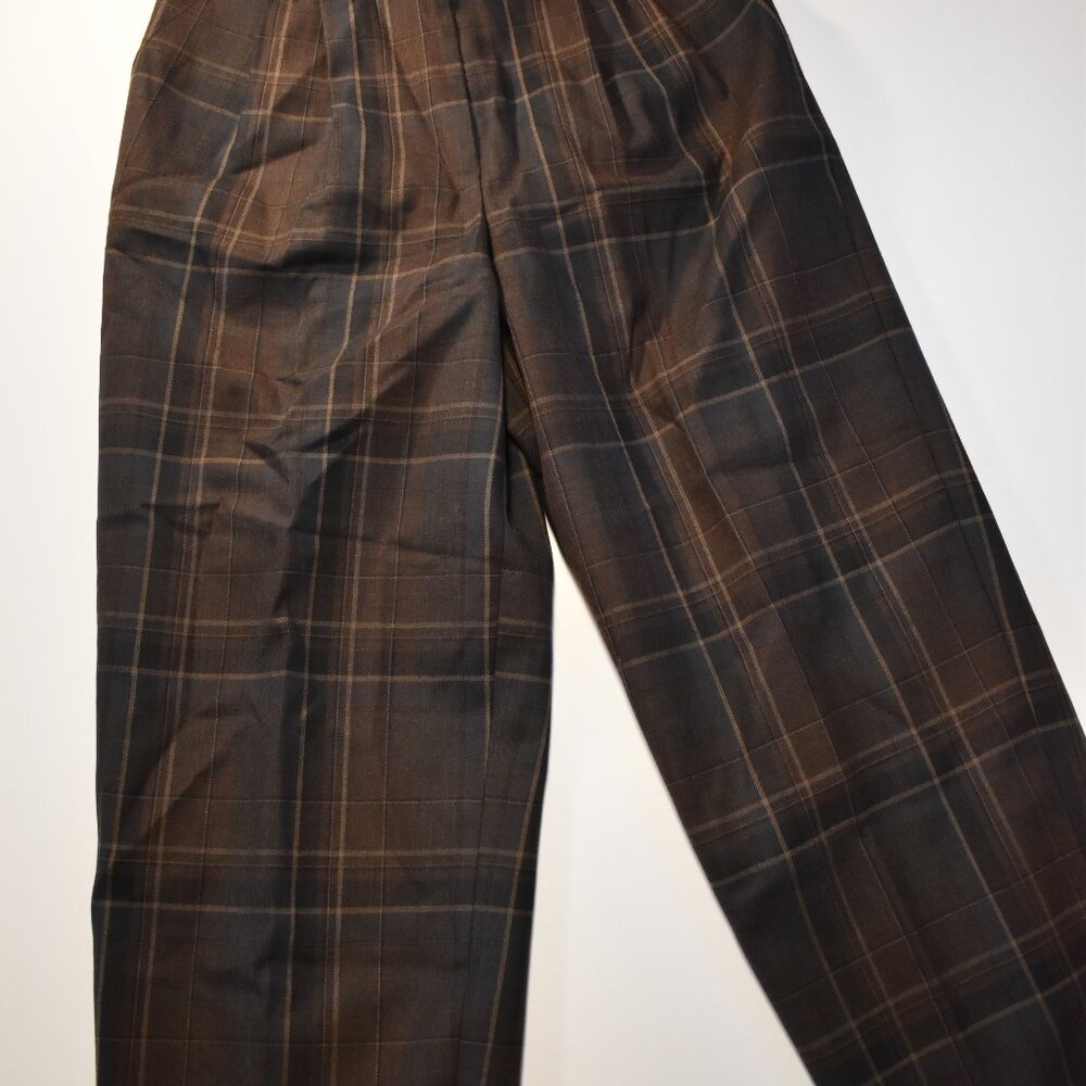 Ralph Lauren 100% Pure New Wool Women's Brown Plaid Dress Pants Size 4 - Picture 4 of 16